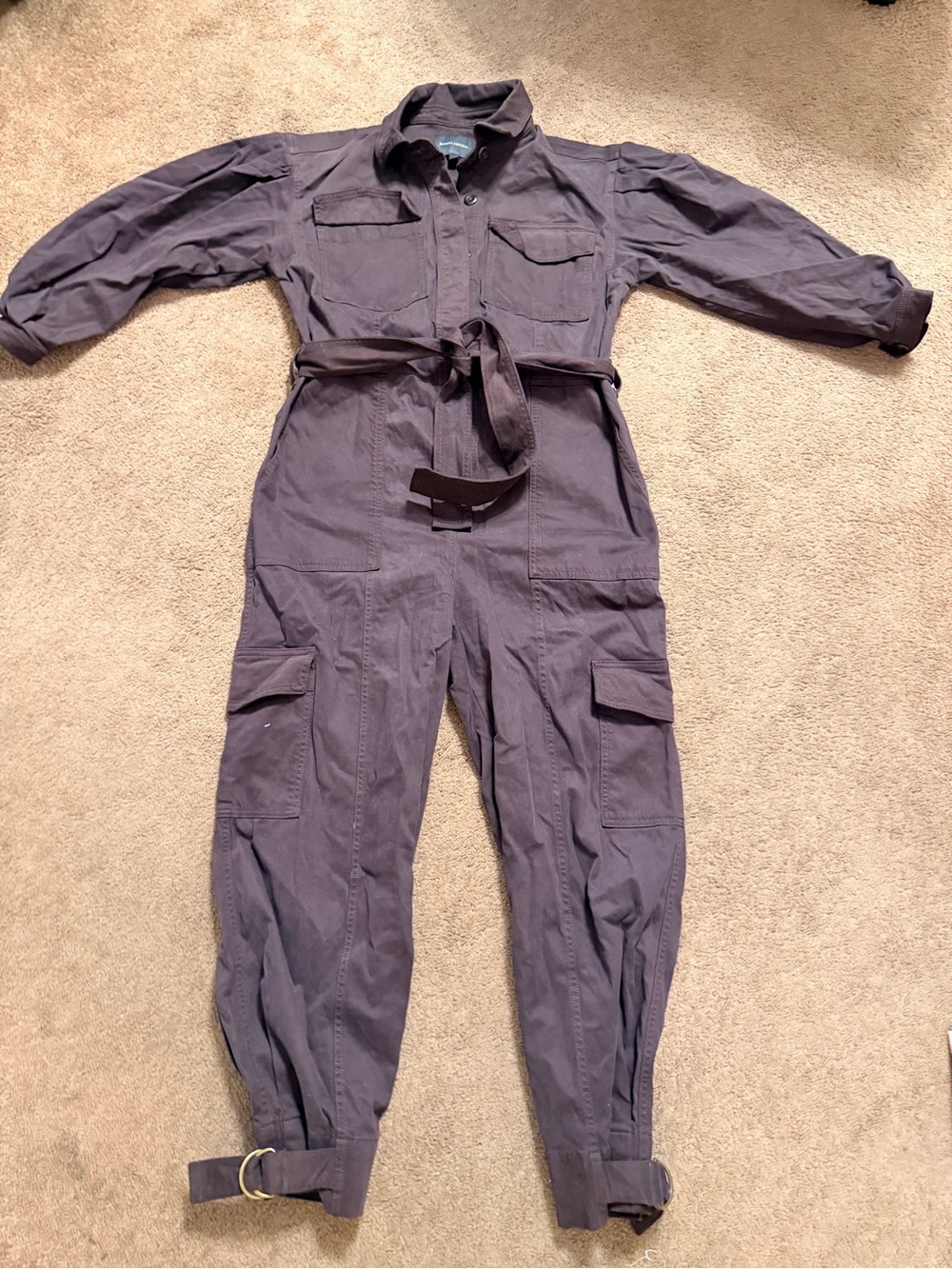 Banana Republic Women's Dark Brown Cargo Utility Jumpsuit